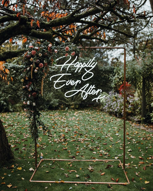Happily ever after wedding neon sign