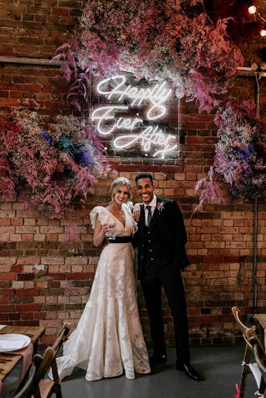 Happily ever after wedding neon sign