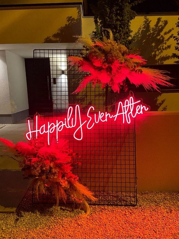 Happily ever after wedding neon sign